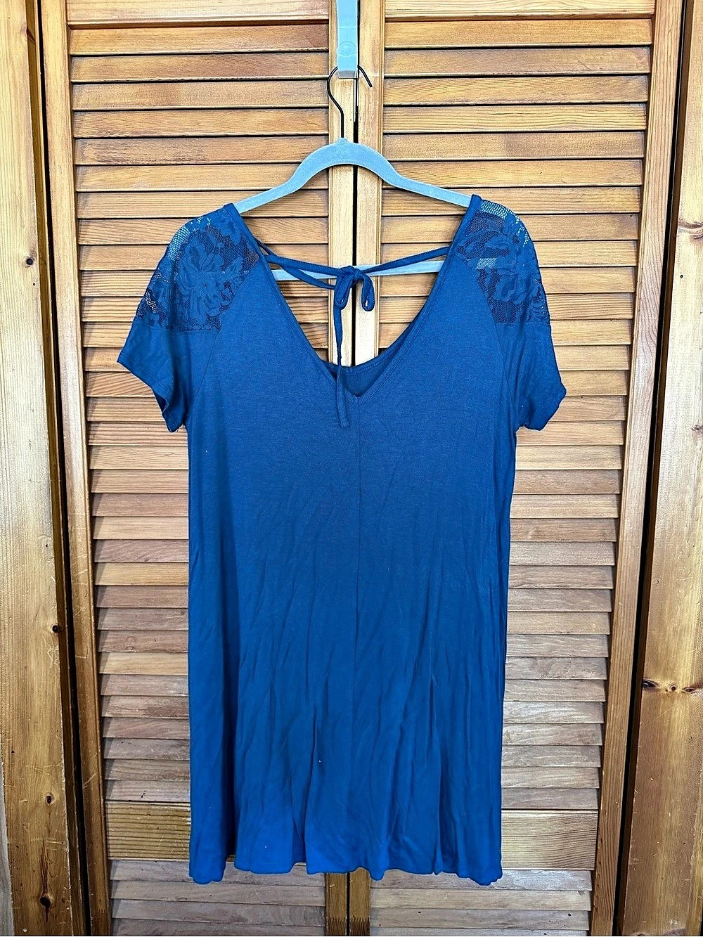 Aeropostale Blue Lace Shoulder Mini Dress Size XL